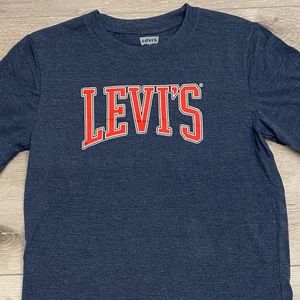 Levi's Boys Logo Graphic Tee, Blue, Size L(14/16), New Without Tags